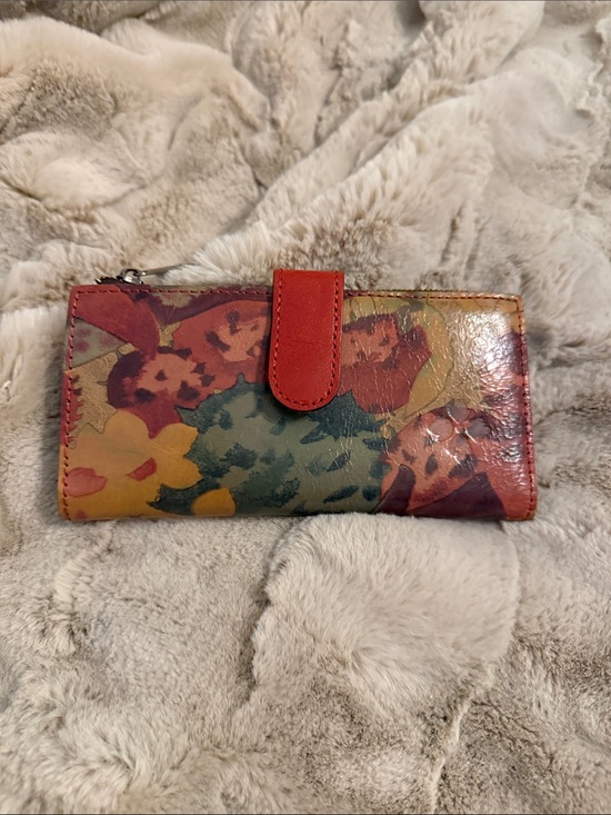 Patricia Nash Handbags - Patricia Nash Multicolor Floral Leather Snap Wallet in Red Accent